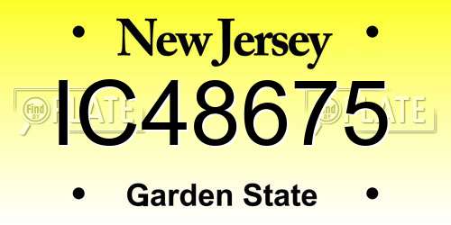 IC48675 New Jersey License Plate