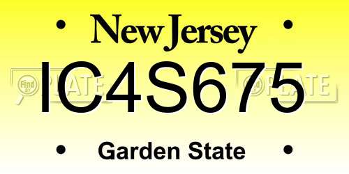 IC4S675 New Jersey License Plate