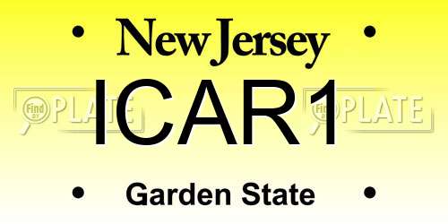 ICAR1 New Jersey License Plate