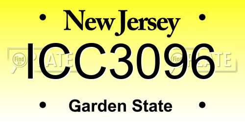 ICC3096 New Jersey License Plate