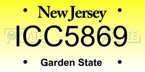 ICC5869 New Jersey License Plate