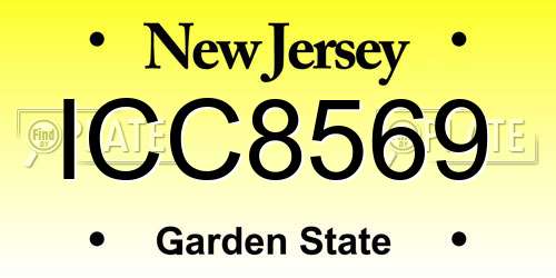 ICC8569 New Jersey License Plate