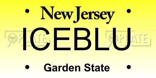 ICEBLU New Jersey License Plate