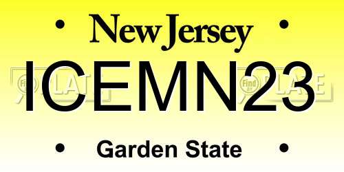 ICEMN23 New Jersey License Plate