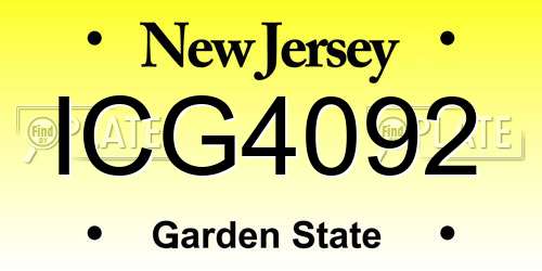 ICG4092 New Jersey License Plate