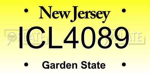 ICL4089 New Jersey License Plate