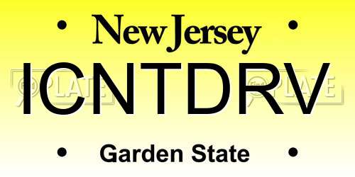 ICNTDRV New Jersey License Plate
