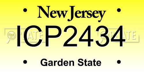 ICP2434 New Jersey License Plate