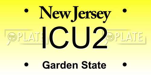 ICU2 New Jersey License Plate
