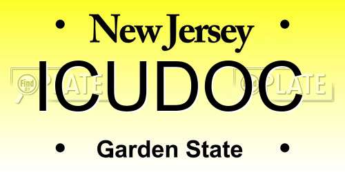 ICUDOC New Jersey License Plate