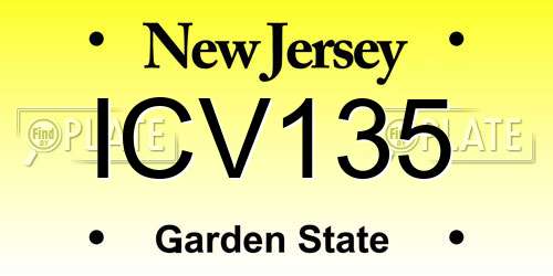 ICV135 New Jersey License Plate