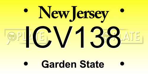 ICV138 New Jersey License Plate