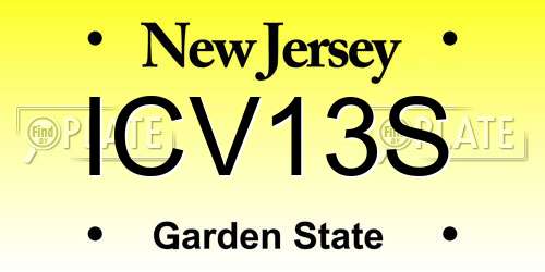 ICV13S New Jersey License Plate