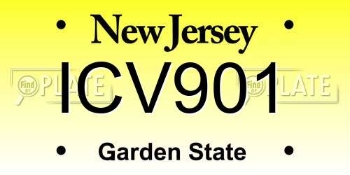 ICV901 New Jersey License Plate