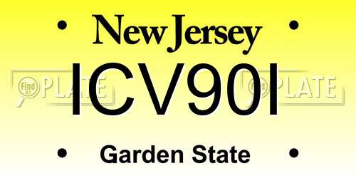 ICV90I New Jersey License Plate