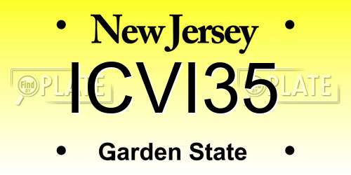 ICVI35 New Jersey License Plate