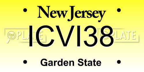 ICVI38 New Jersey License Plate