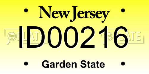 ID00216 New Jersey License Plate