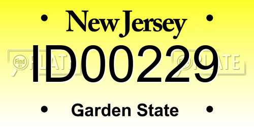 ID00229 New Jersey License Plate