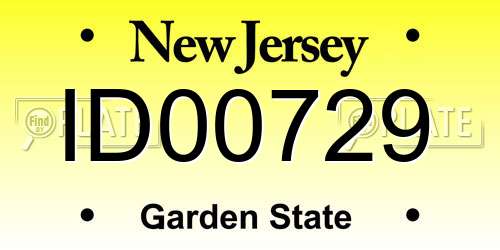 ID00729 New Jersey License Plate
