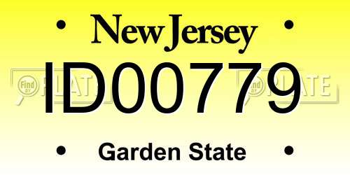 ID00779 New Jersey License Plate