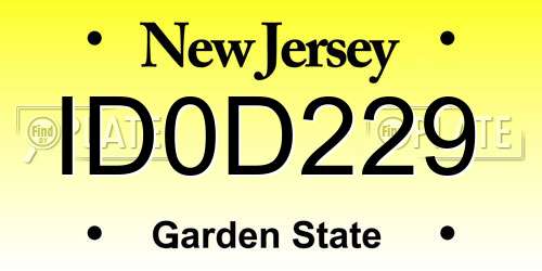 ID0D229 New Jersey License Plate