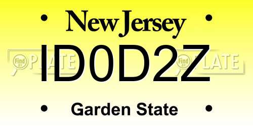 ID0D2Z New Jersey License Plate