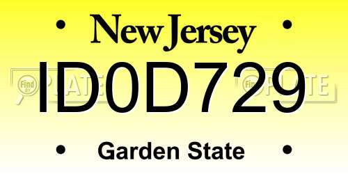 ID0D729 New Jersey License Plate