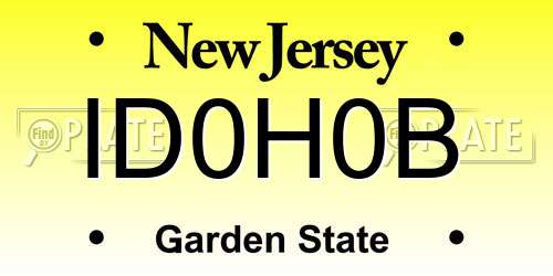 ID0H0B New Jersey License Plate