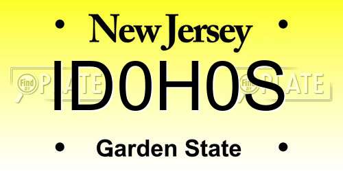 ID0H0S New Jersey License Plate