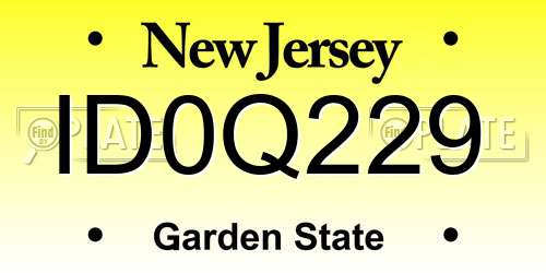 ID0Q229 New Jersey License Plate