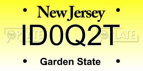 ID0Q2T New Jersey License Plate