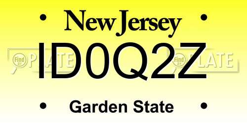 ID0Q2Z New Jersey License Plate