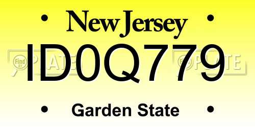 ID0Q779 New Jersey License Plate