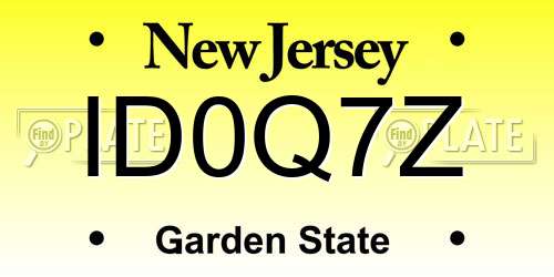 ID0Q7Z New Jersey License Plate