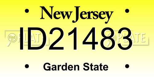 ID21483 New Jersey License Plate