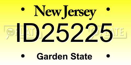 ID25225 New Jersey License Plate