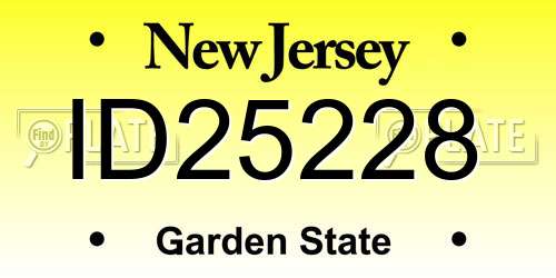 ID25228 New Jersey License Plate