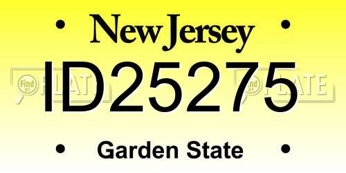 ID25275 New Jersey License Plate