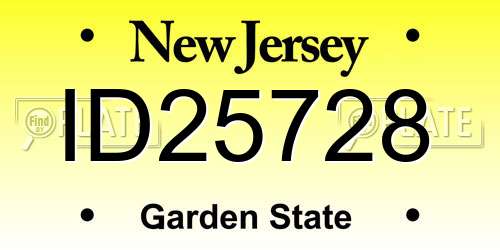 ID25728 New Jersey License Plate