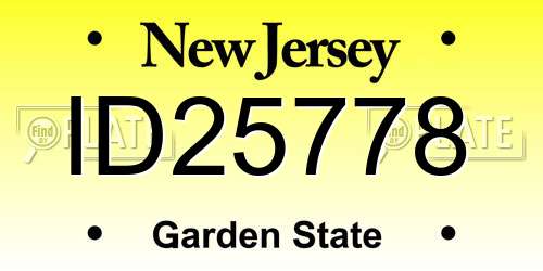 ID25778 New Jersey License Plate