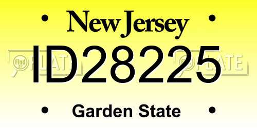 ID28225 New Jersey License Plate