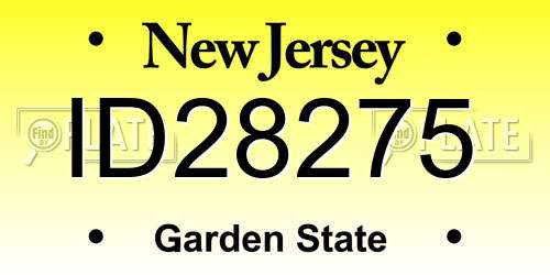 ID28275 New Jersey License Plate