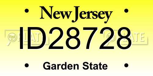 ID28728 New Jersey License Plate