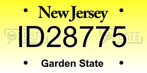 ID28775 New Jersey License Plate