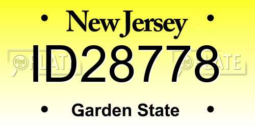 ID28778 New Jersey License Plate