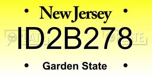 ID2B278 New Jersey License Plate