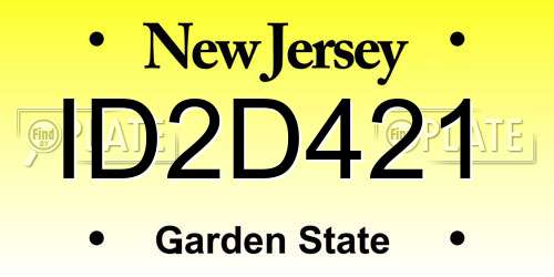 ID2D421 New Jersey License Plate