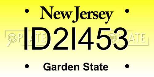 ID2I453 New Jersey License Plate