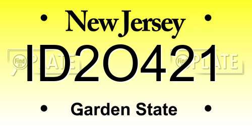 ID2O421 New Jersey License Plate
